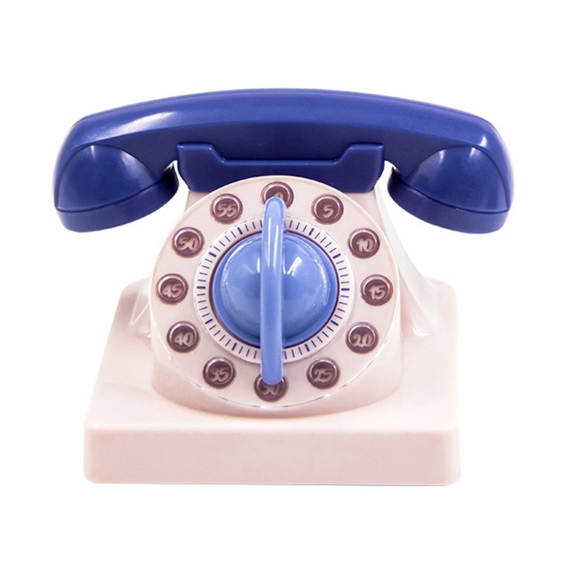 Cute Cartoon Telephone Shaped Kitchen Timer Mechanical Wind up 60 Minute Manual gallery