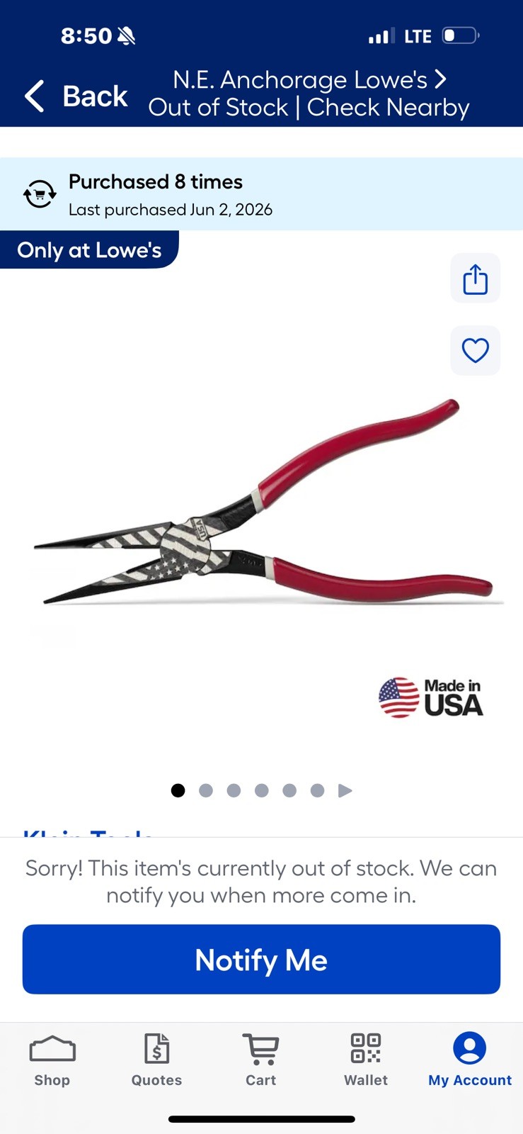 Klein Tools American Forged Side-Cutting Long Nose Pliers D203875 gallery