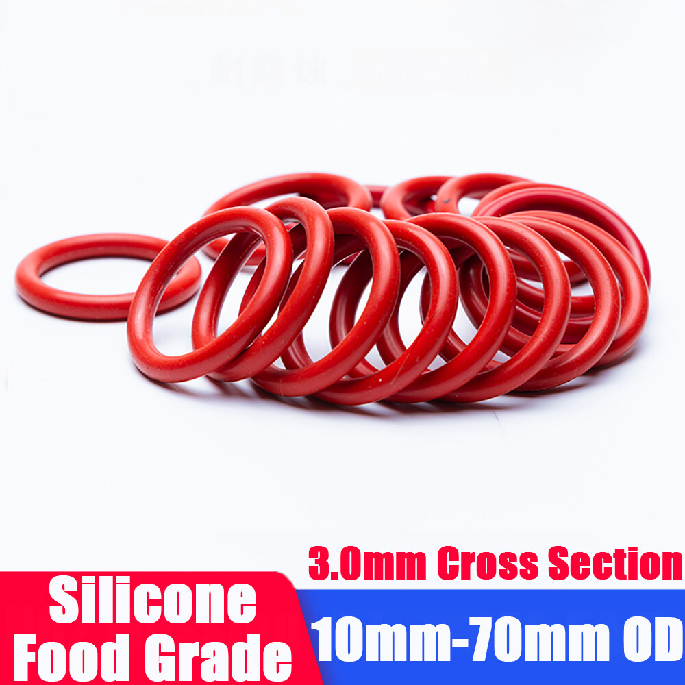 3mm Cross Section O-Rings VMQ Silicone Food Grade 10mm-70mm OD High Temperature gallery
