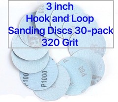 3 inch Hook and Loop Sanding Discs 30/pk 320 Grit