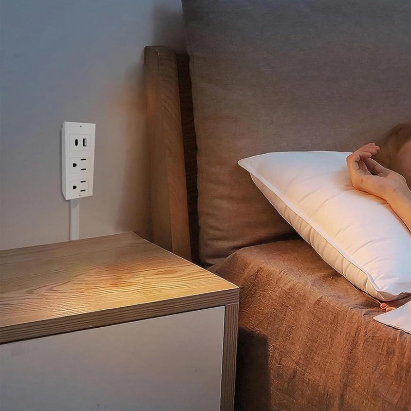 Rotating Outlet Extender with USB-A, USB-C & 2 AC Outlets - 180° Swivel, 1pc gallery