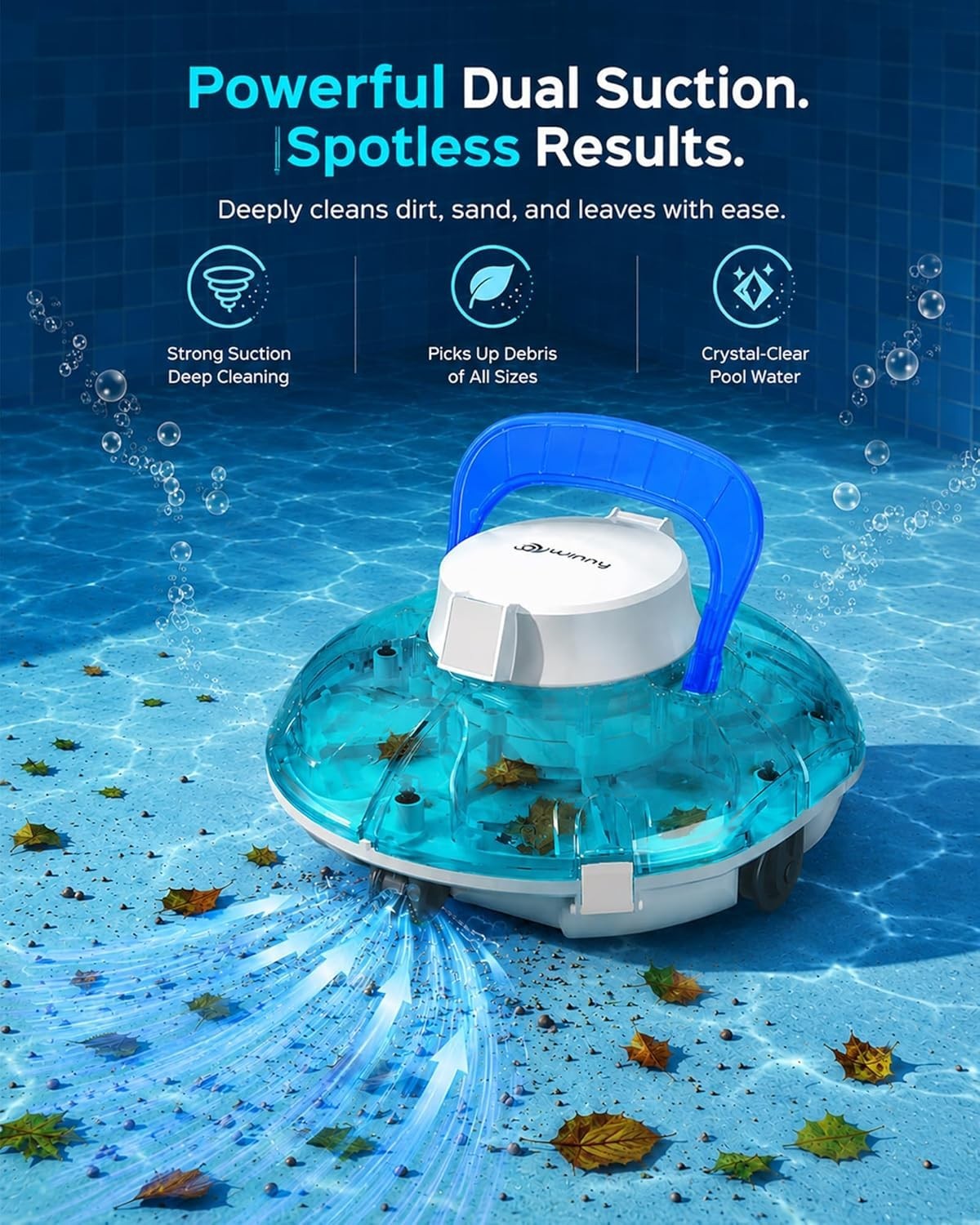 Winny 200 Cordless Robotic Pool Cleaner Lasts 90 Min to 660 Sq.ft 2026 Upgrade gallery