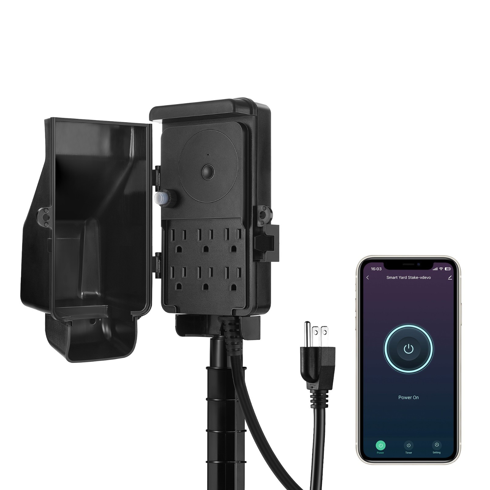 DEWENWILS WiFi Smart Outdoor Plug 6 Outlet Yard Stake Waterproof Alexa Google gallery