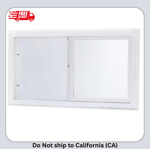 Basement Slider Vinyl Windows Dual Pane Insulated Glass 32in x 16 in White TAFCO gallery