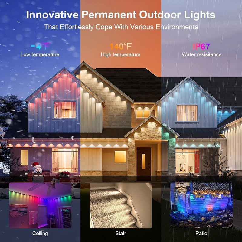 Smart Outdoor Permanent Eaves Lights For House Roof Party Holiday Decoration gallery