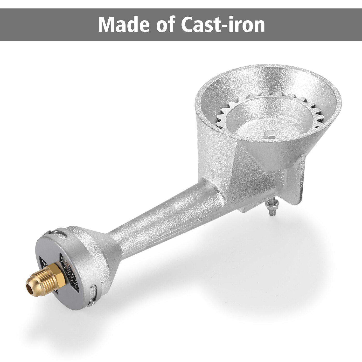High Pressure Cast-Iron Round Burner Head & 4FT 20 PSI Regulator Hose, Fitting gallery