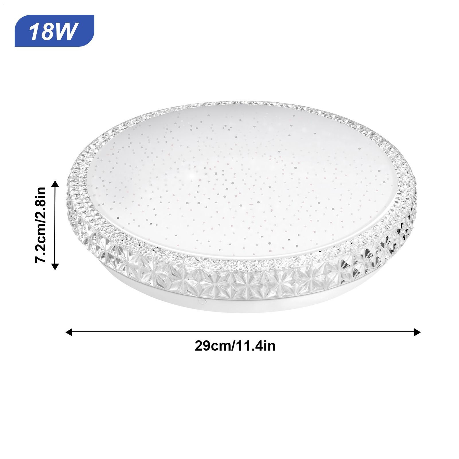 18/24/36/48W LED Flush Mount Ceiling Light Round White Acrylic Starry Shade gallery