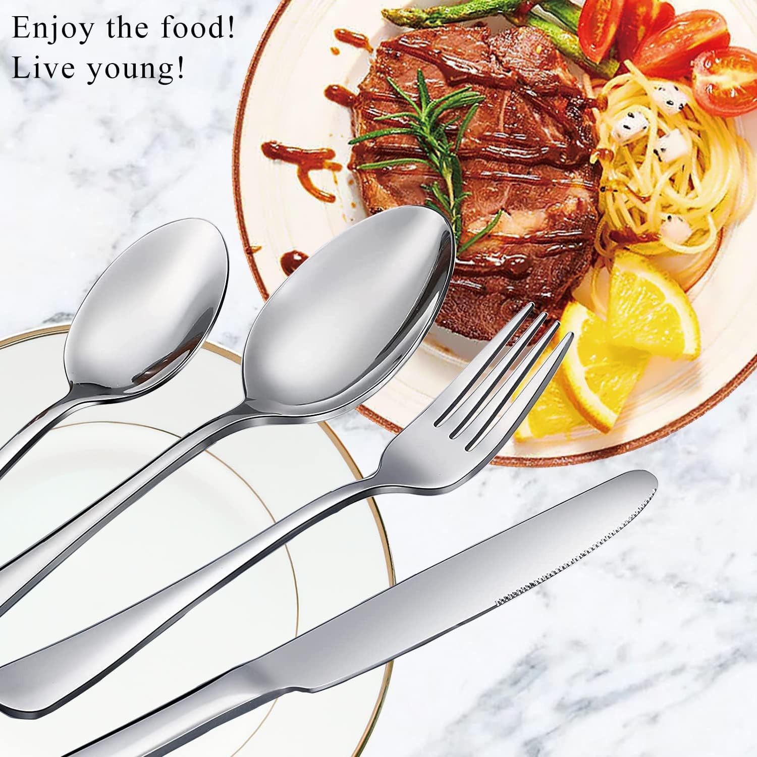 12 Pcs Spoons and Forks Set, Top Food Grade Stainless Steel Forks and Spoons gallery
