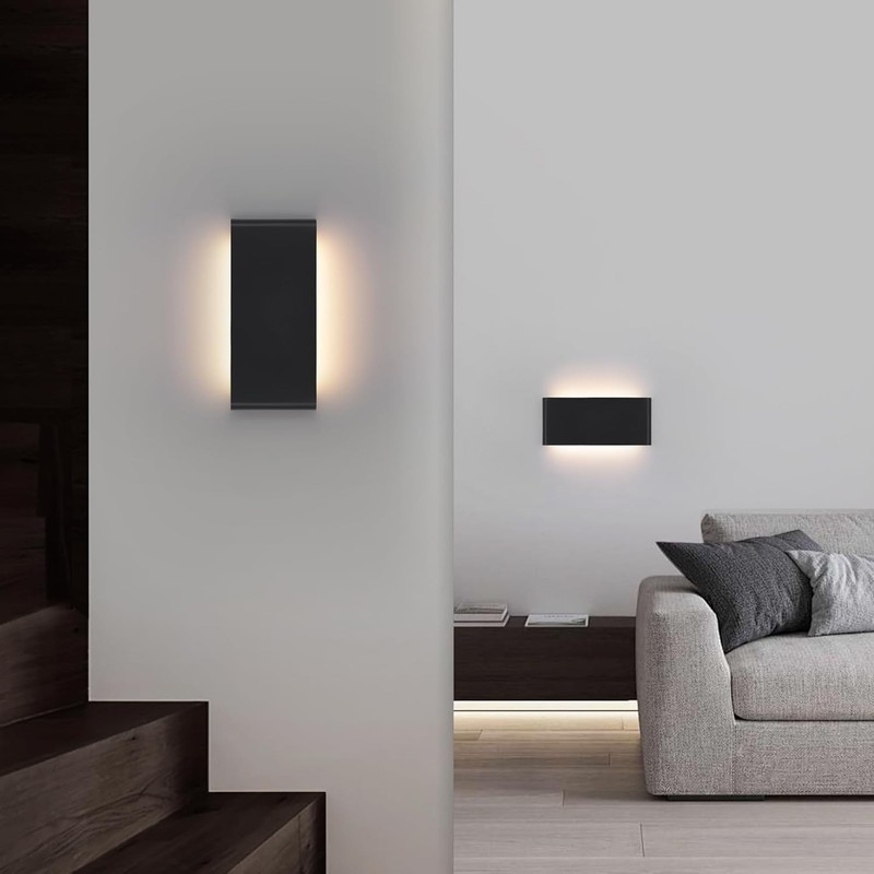 5 CCT (3000K-6500K) Adjustable Dimmable Wall Lamp 20W Modern Black LED vanity li gallery