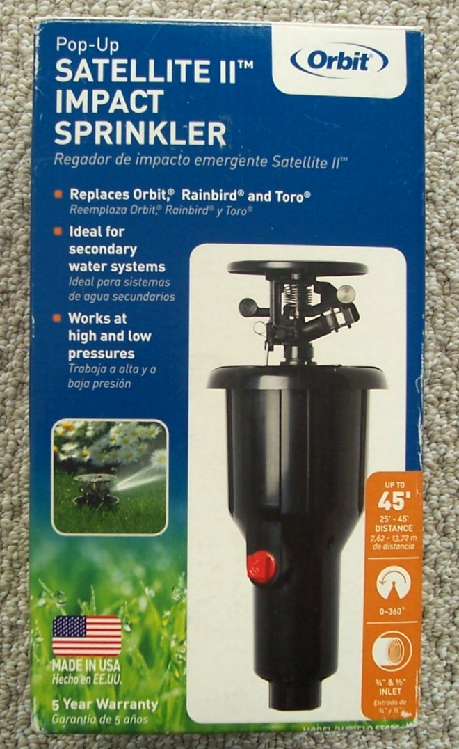 Orbit Satellite II Impact Sprinkler Pop-Up Model 55025 Up To 45' Spray gallery