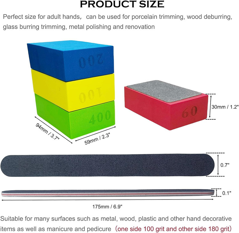 4 Pack Diamond Hand Polishing Pads Sharp Grinding Polishing Pad - Sanding Block gallery