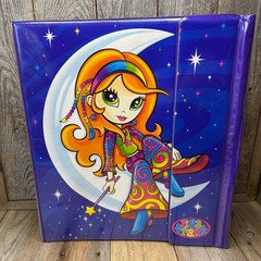 Lisa Frank Tri-Fold Binder Set Cool Chicks Moon Stars Purple Vintage P965