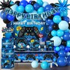Blue Gamer Party Decorations Set for 20 Boys Video Game Theme Party Supplies gallery