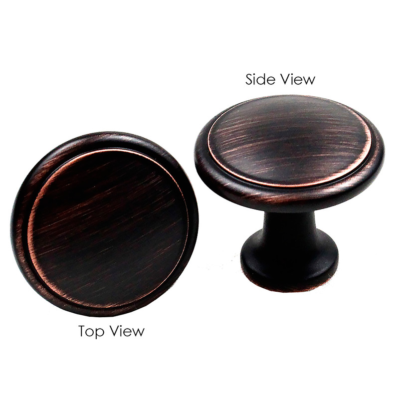 25 Pack Round Disk Knobs *Oil Rubbed Bronze* Kitchen Bath Cabinet Pull Handles gallery