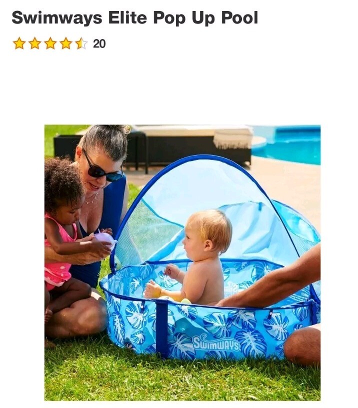 Swimways, Pop-Up Pool, Canopy, Carrying Case, Foldable, 9-24 Months, 32" gallery