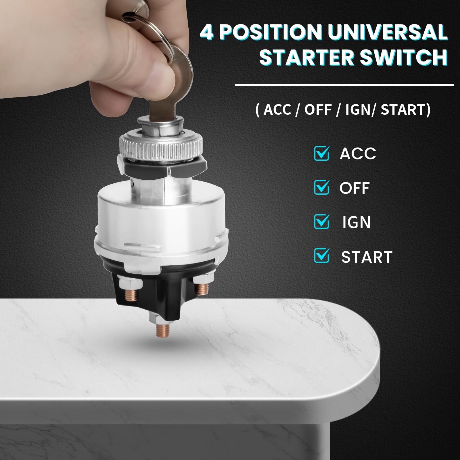 Bularie Ignition Switch with Key, 4-Position Universal Key Switch... gallery
