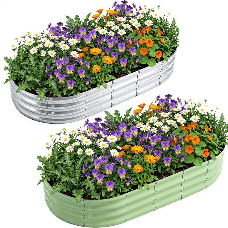 Galvanized Raised Garden Bed Outdoor, 4×2×1/6x3x1/8x2x1ft Metal Planter Box gallery