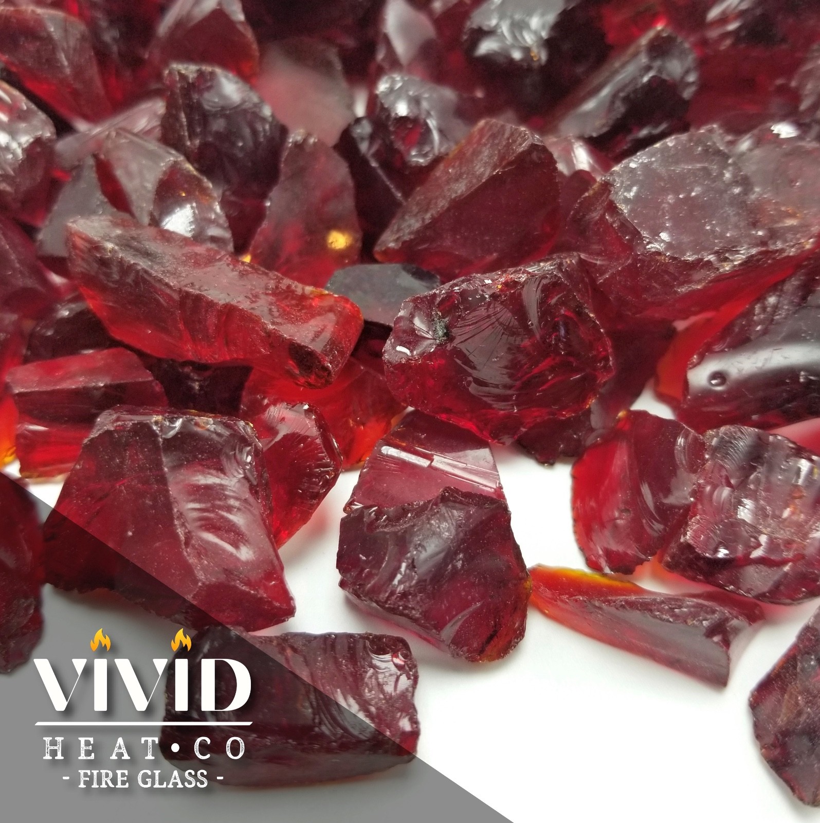RED Multi-Purpose Premium Decor Aquarium, Fire Glass Rock 1/4"-1/2" inch Crushed gallery