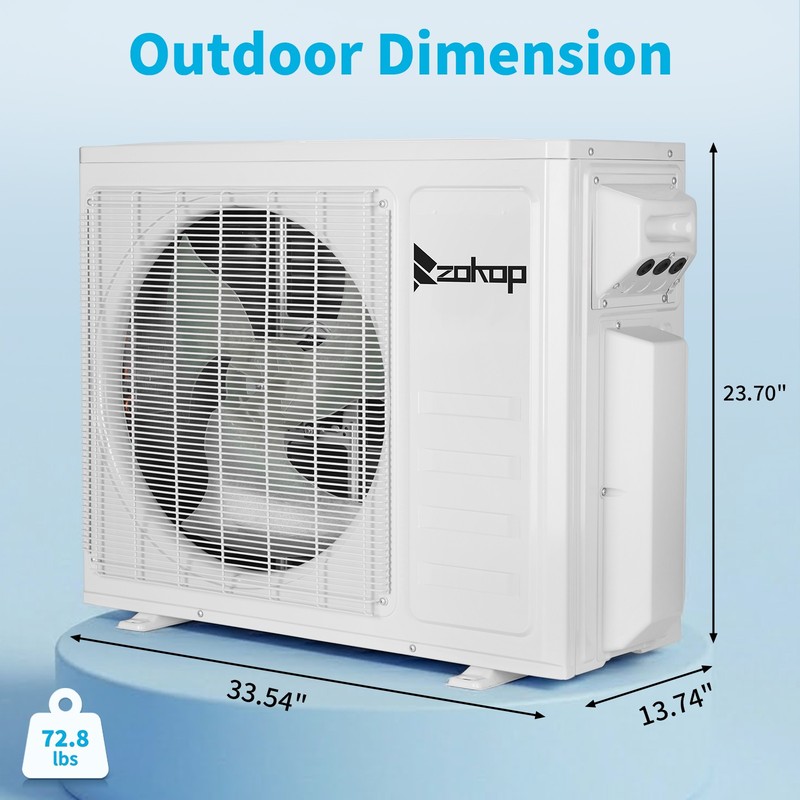 20000 BTU 2 Zone Ductless Mini Split Air Conditioner with Heat Pump 9K +12K BTU gallery
