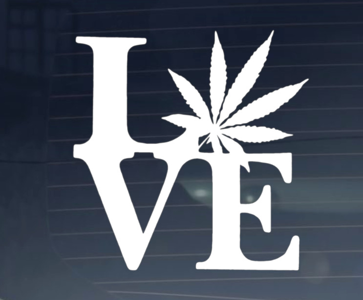 Love Leaf 420 Decal Vinyl Sticker Marijuana Cannabis Weed- 6 colors! gallery
