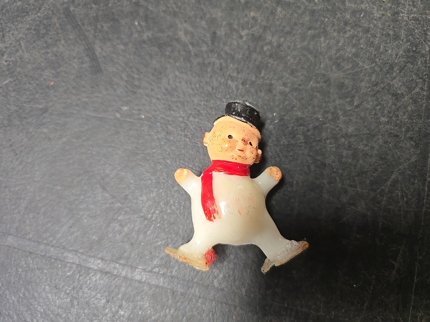 Snowman plastic decorative ornament vintage 1960s Xmas home decoration gallery