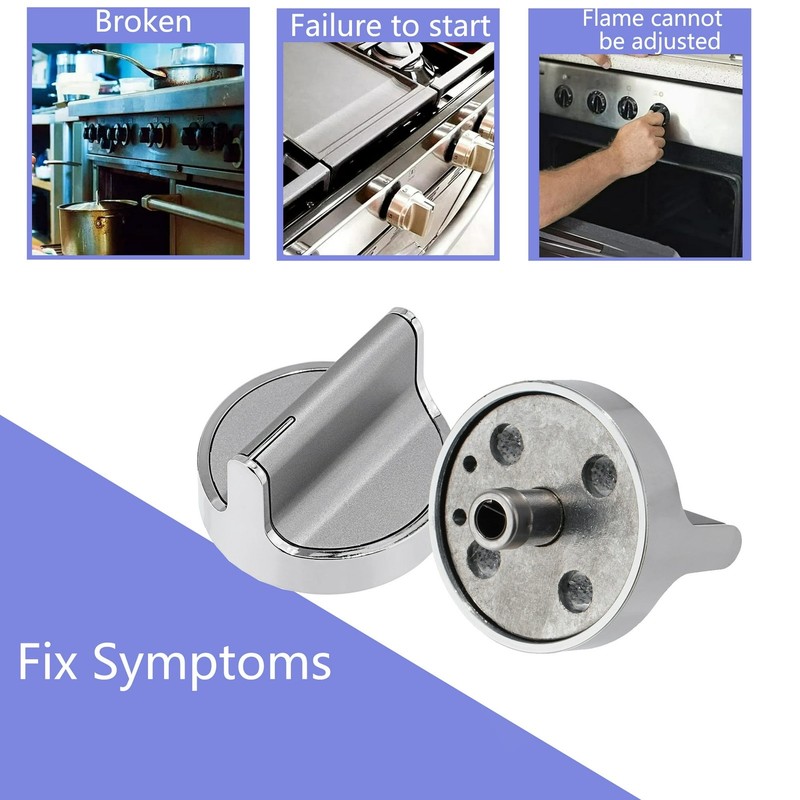 5x Gas Stove Burner Control Knobs W10594481 Stainless Steel for Whirlpool Gas Co gallery