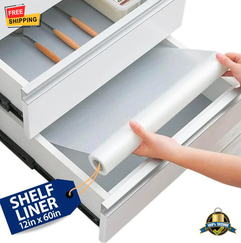 Non-Slip Shelf Liner Roll Waterproof Drawer Cabinet Cupboard Liner Mat gallery