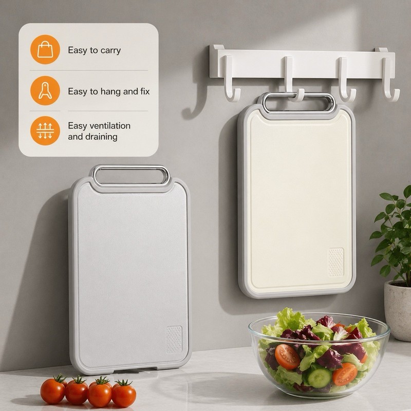Stainless Steel Cutting Board Double Sided 304 Steel & Food-Grade PP Large Chop gallery