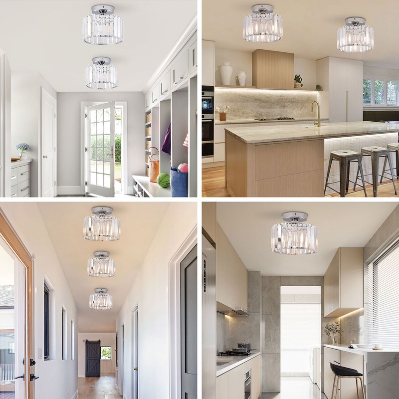 Modern Chandelier Light Crystal Ceiling Light Fixture Flush Mount Ceiling Lamp gallery