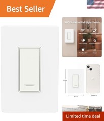 WiFi Smart In-Wall Light Switch – Voice Control with Timer Function for Smart…