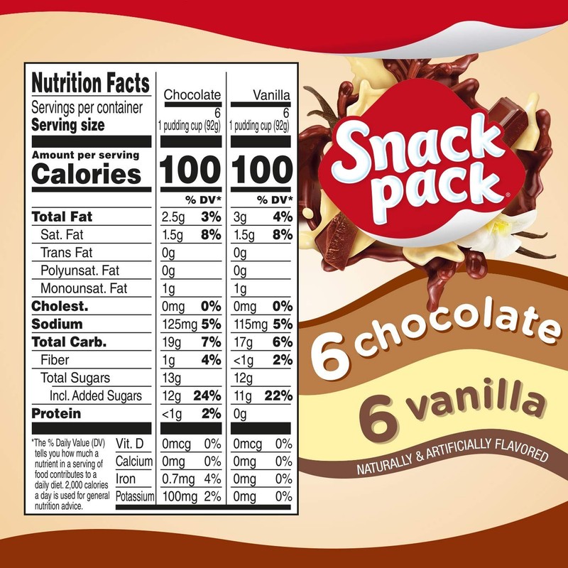 Snack Pack Chocolate and Vanilla Pudding Cups Family Pack, 12 Count gallery
