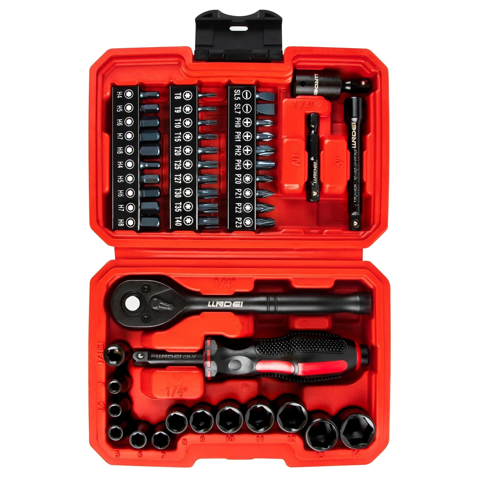 48 Piece 1/4 Inch Mini Socket Ratchet Wrench Set, Metric Shallow Socket (4-14... gallery
