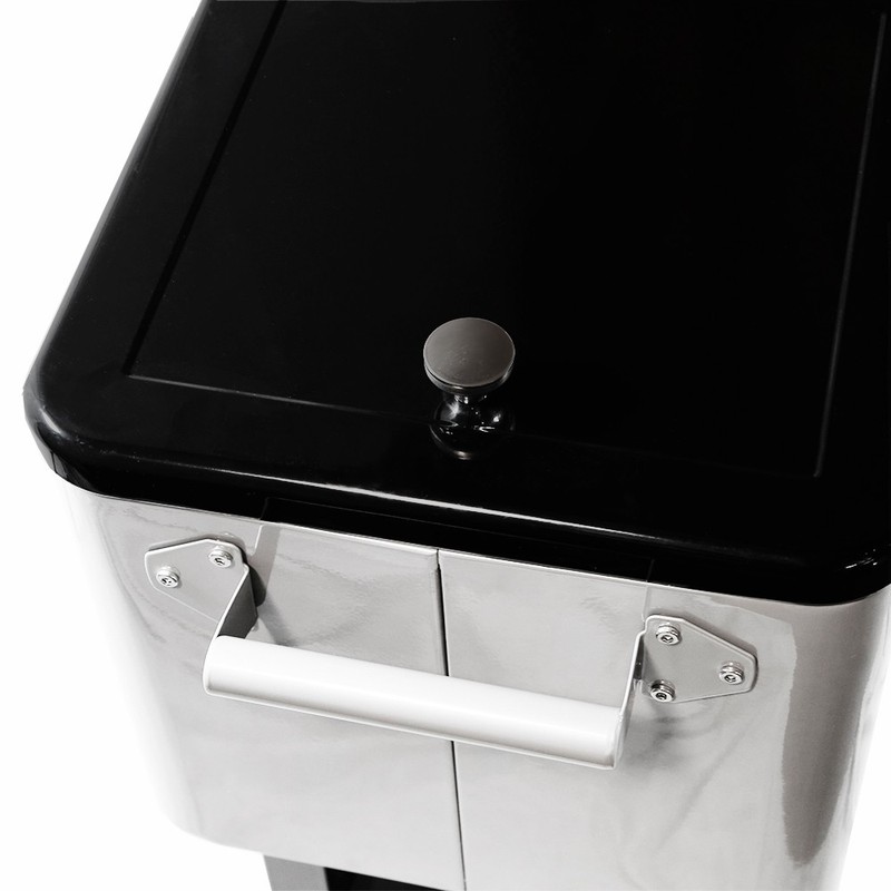 Grey 80 Qt Quart Rolling Cooler Ice Chest Beverage Bar for Patio Outdoor Party gallery