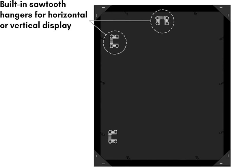 14x17 Picture Frame Black Engineered Wood Wall Mount with Plexiglass gallery