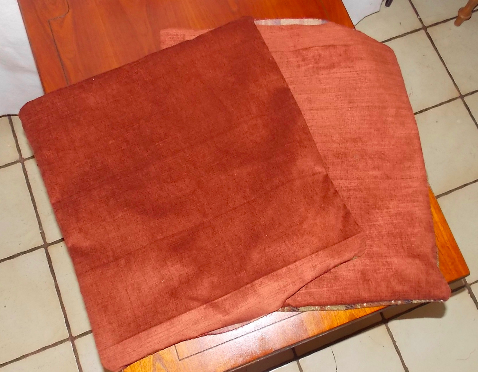 Pair of Rust Plaid Print Decorative Print Throw Pillows 16 x 17 gallery