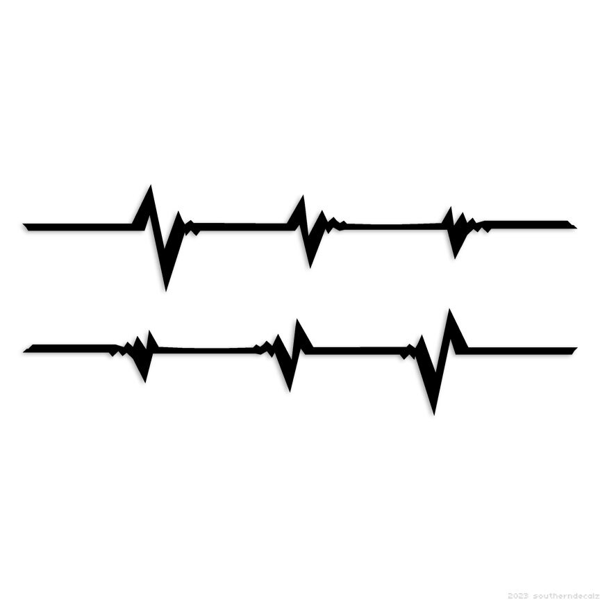 Two Stripes Heartbeat - Decal Sticker - Multiple Colors & Sizes - ebn7429 gallery
