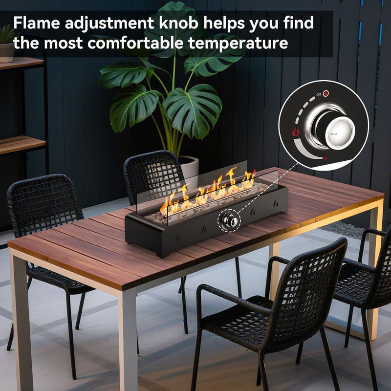 28'' Tabletop Fire Pit, Outdoor Propane Gas Firepit Side-Mounted for Most Tab... gallery