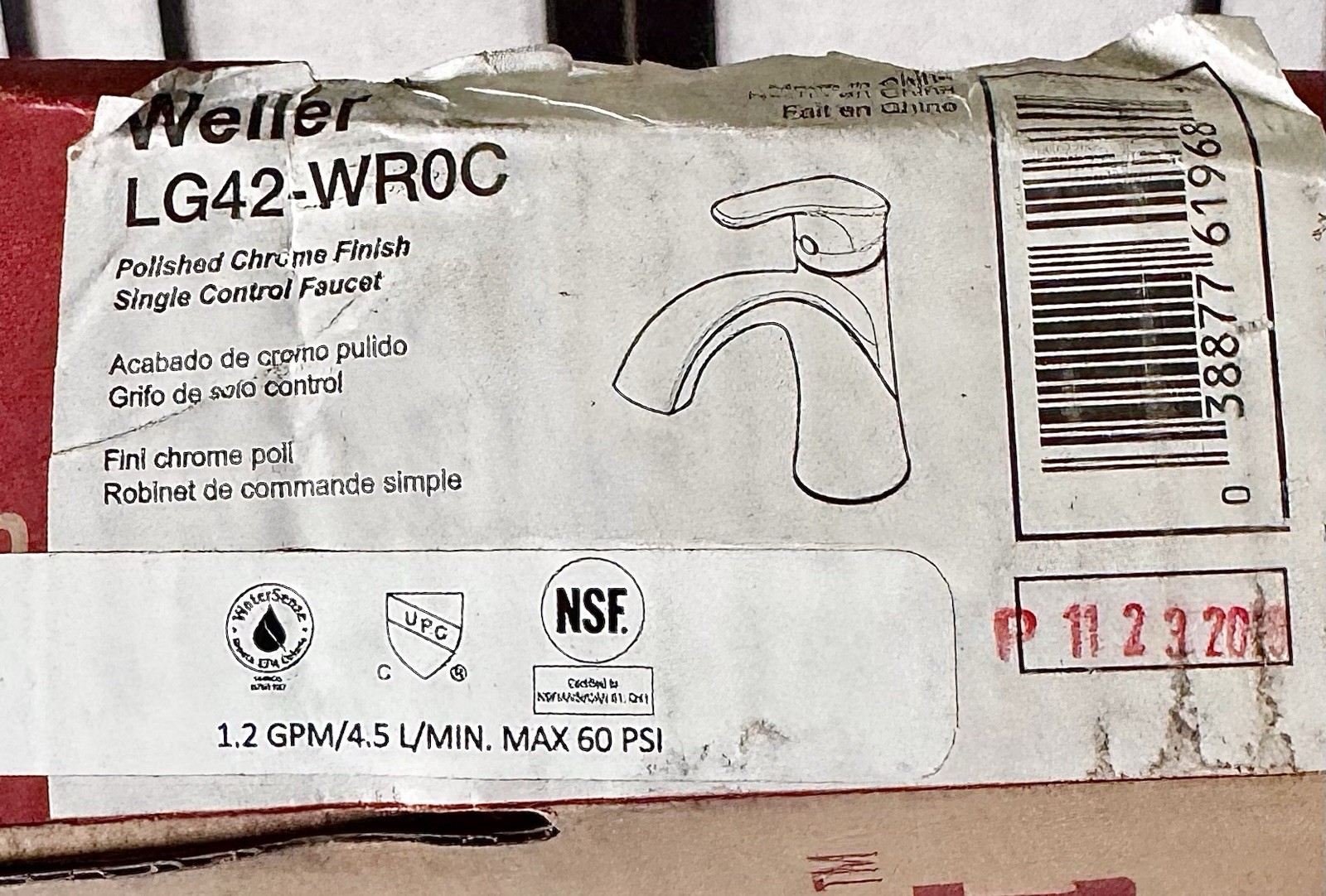 Pfister LG42-WR0C Weller Single Control Bath Faucet Model Polished Chrome Finish gallery