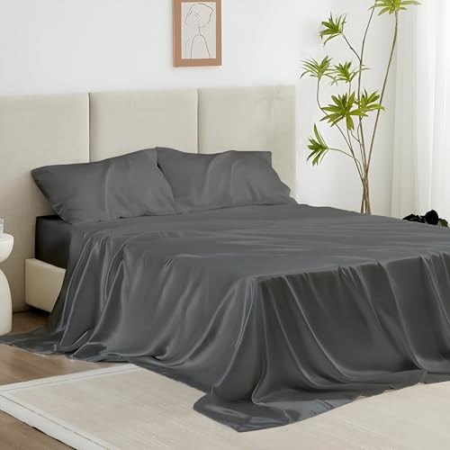 Silk Satin Bed Sheets Set - Full Size Luxury 4 Piece Sliky Soft Deep Pocket gallery