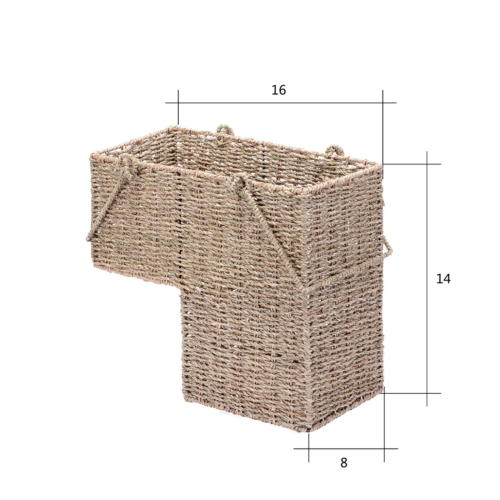 14-Inch Wicker Stair Case Basket Handmade Woven Seagrass StairStep gallery