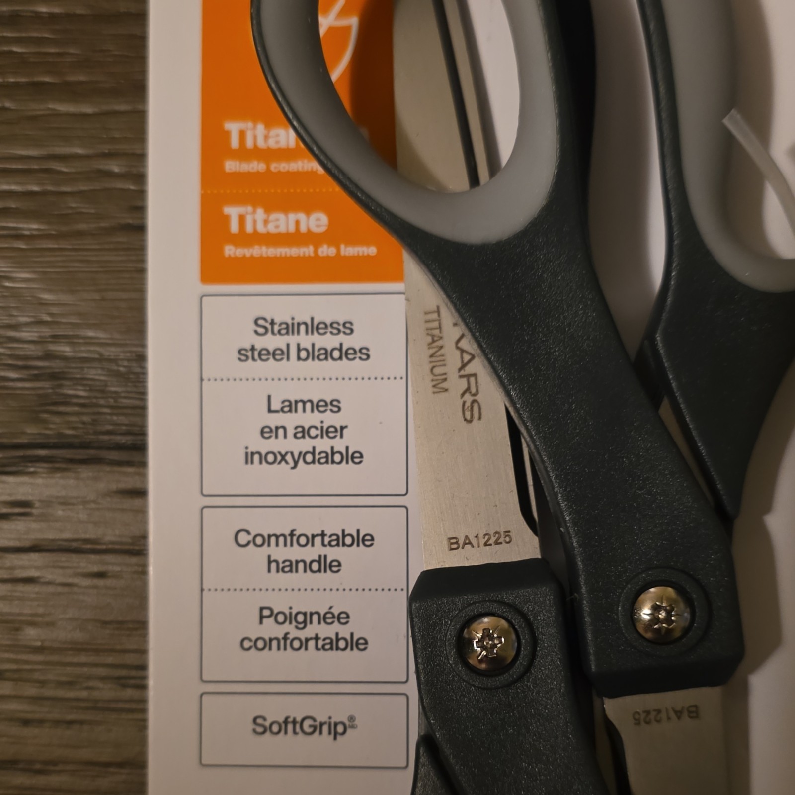 2 pair Fiskars 8in Household Scissors Titanium-Coated SoftGrip Black/Gray gallery