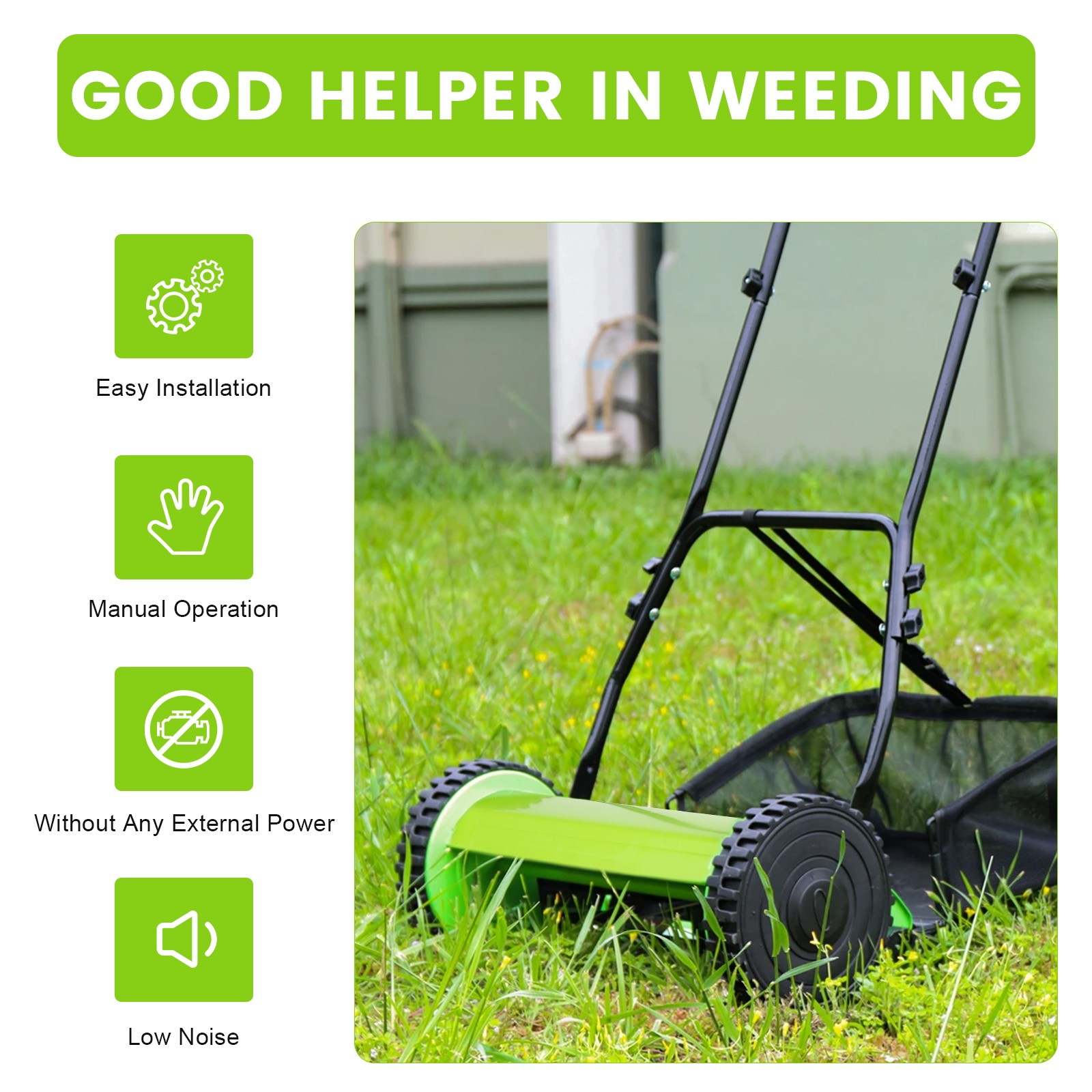 12" Lawn Mower Hand Push Self Propelled Lawn Mower W/ U-shaped Tube NEW gallery