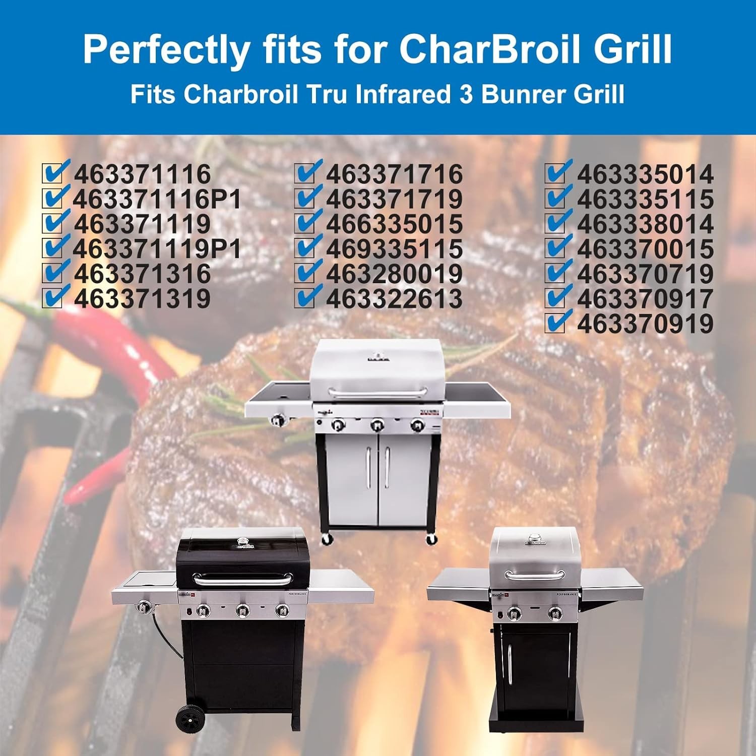 Grill Grates for Charbroil Performance Tru-Infrared 3 Burner 463370719 463371116 gallery