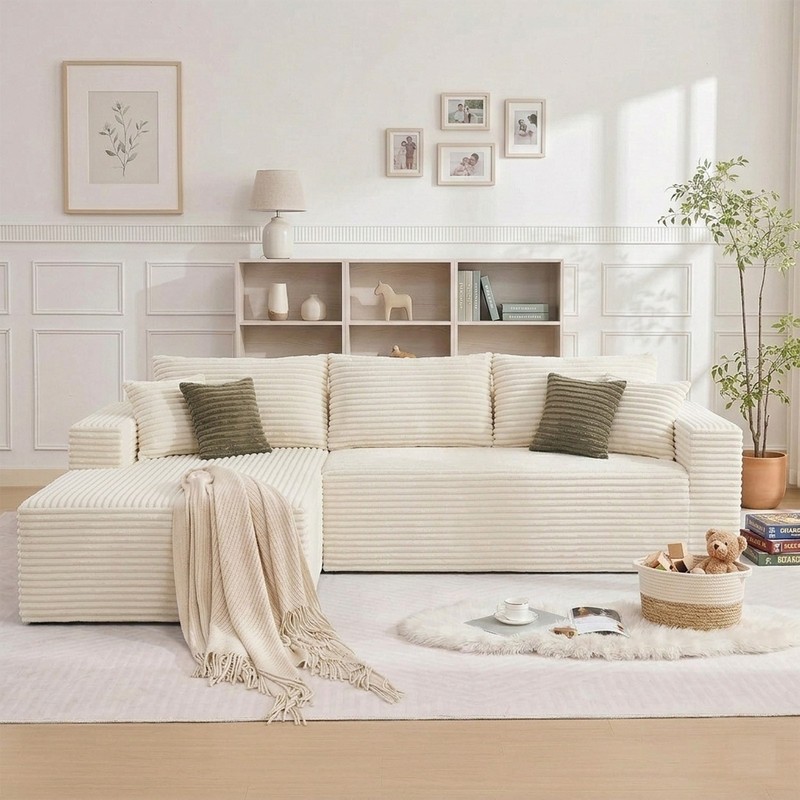 L Shaped Sectional Sofa Cloud Couch Compression Boneless Sofas w/Oversized Chais gallery