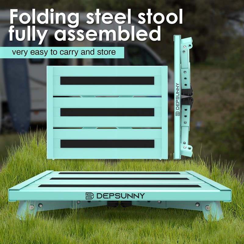 Multi-Purpose Adjustable Step Stool for RVs & Home - 1000 lb Capacity Foldable gallery