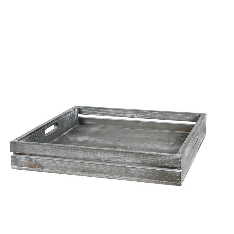 Rustic Wooden Large Serving Tray with Handles Great for Breakfast Coffee Tables gallery