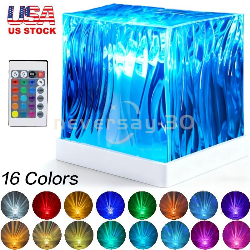 Ocean Wave Aurora Projector Lamp 16 Colors LED Night Light Bedroom Rechargeable gallery