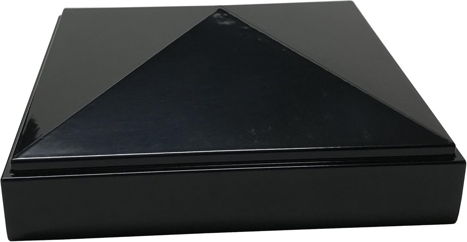 4" x 4" Aluminium Pyramid Post Cap for Metal Posts - Pressure Fit - Black gallery