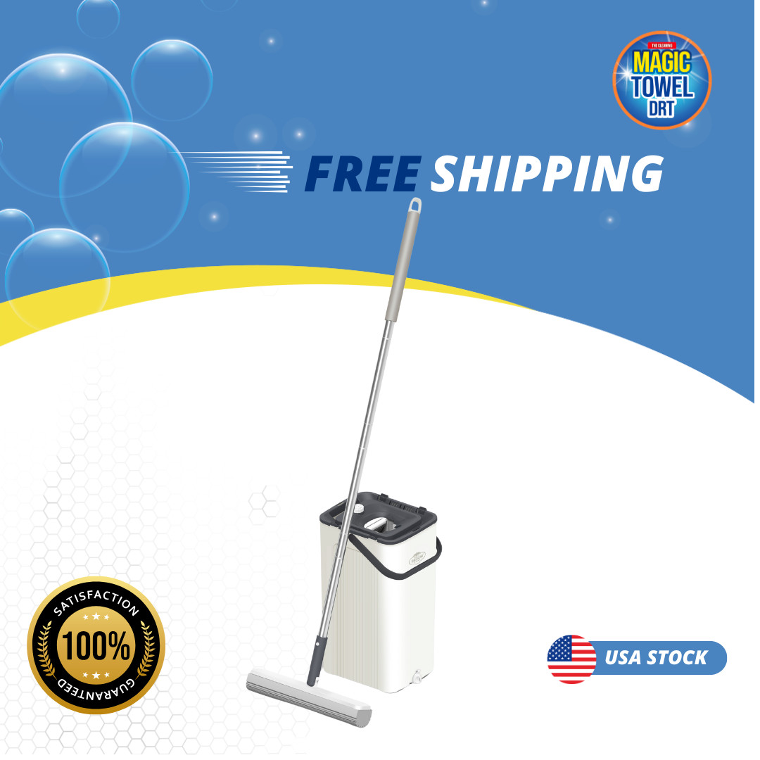 Mop and Bucket Set, 56Inch Pole, Two Mop Head Refills, PVA Mop & Bucket Cleaning gallery