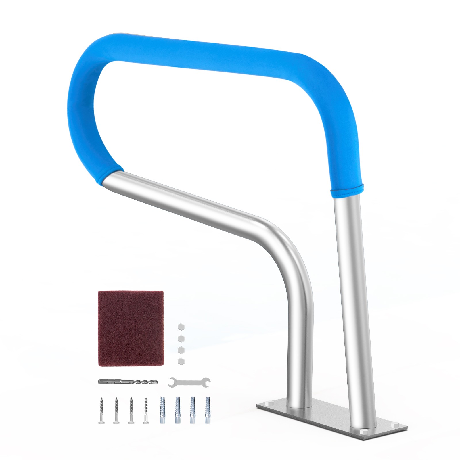 Pool Handrail 32 x 23 in Stainless Steel Swimming Pool Hand Rail with Base Plate gallery